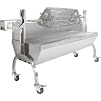 KUKOO - Asador Giratorio 90kg de Carne para Barbacoa con Parrilla y 3 Alturas Ajustables